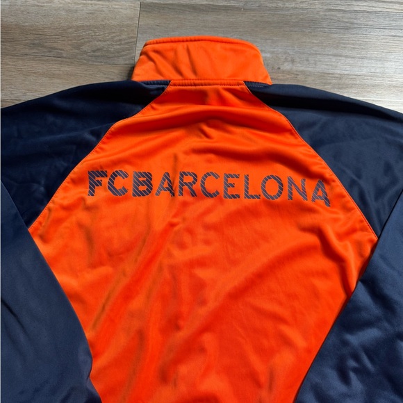 FC Barcelona Mens Size L Orange Jacket Authentic Pockets Official Merchandise - Picture 12 of 12